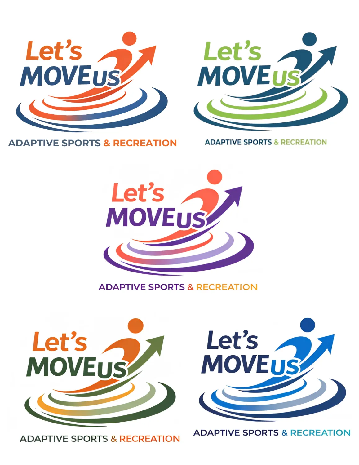 Color experimentation swatches and logo variants exploring navy and orange palette